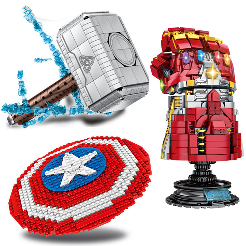 Marvel AvengersWeapon BricksToy ̾  Ÿ 뽺 丣 ǴƼ ۷ Ʋ Mjolnir   Captain America Shield